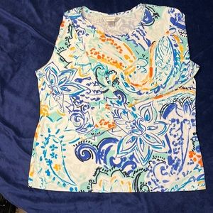 Christopher & Banks bright multi color 3/4 sleeve tee